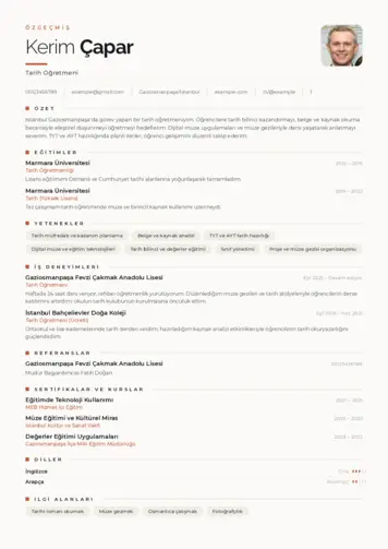 Tarih Öğretmeni Cv Örnekleri cv indir